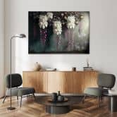 Leinwandbild Hängende Blumen aus Beton 