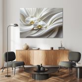 Leinwandbild Weiße Orchidee abstrakt 3D 