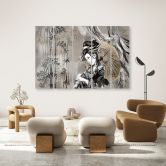 Leinwandbild 5 teilig, Geisha und Bambus 