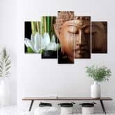 Canvas print 5 stuks, Boeddha Bamboo Zen Nature 