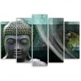 Leinwandbild 5 teilig, Zen Buddha Türkis Wellness 