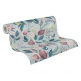 COSMOPOLITAN Designer Tapete floral Hellblau Rosa - Schlafzimmer Vliestapete 