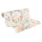 COSMOPOLITAN Blumen Trend-Tapete Creme Apricot - Vliestapete Blüten und Blätter 