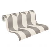 COSMOPOLITAN 3D behang grijs met metallic effect - zilverwit Vliesbehang 