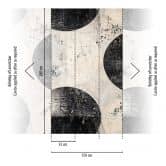 COSMOPOLITAN Wall Mural Circles Black White modern used look non-woven wallpaper cream 