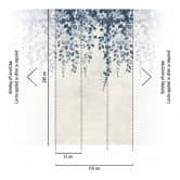 COSMOPOLITAN Wall Mural Leaves Vines Blue White - design non-woven wallpaper nature 