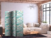 Paravent, Raumteiler freistehend, Trennwand - Fish Leaping Above the Waves 