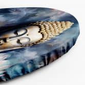 Rundes Leinwandbild Buddha und Zen-Blumen 