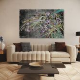 Leinwandbild 5 teilig, Iris Blumen im Wind 