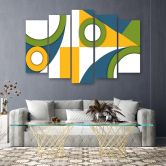 Leinwandbild 5 teilig, Geometrische Abstraktionsformen 
