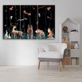Leinwandbild 3 teilig, Waldtiere Hirschbär Fuchs 
