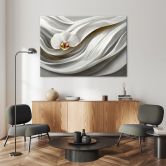 Leinwandbild, Weiße Orchidee und Abstraktion 3D 