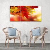 Leinwandbild 3-teilig, Herbstblätter Natur 