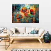 Leinwandbild, Abstrakte Mohnblumen 
