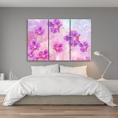 Leinwandbild 3 teilig, Orchideenblüten Abstraktion 