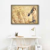 Tableau sur toile, Femme nue avec foulard 