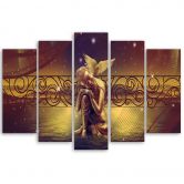 Leinwandbild 5 teilig, Buddha Abstrakt Zen Braun 