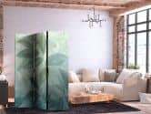 Paravent, Raumteiler freistehend, Trennwand - Large Leaves in Green-Mint Shades - Botanical Motif 
