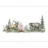 Fototapete Kinderzimmer ForestAnimals weiß grün - Vliestapete Designwalls 2 - 2,55 x 3,5 m 