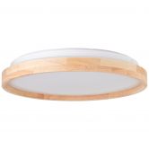 Deckenleuchte Alea, beige, Ø 39,5 cm, Holz Deckenlampe 