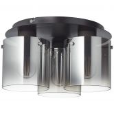 Deckenleuchte Benett, braun, Ø 35 cm, Glas Deckenleuchte 