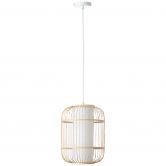 Pendelleuchte Charlie, braun, 150 x 30 cm, Bambus Pendellampe 