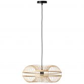 Pendelleuchte Dana, braun, Ø 48 cm, Bambus Pendellampe 