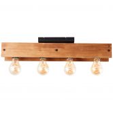 Deckenleuchte Daniel, braun, 60 x 11,7 cm, Holz Innenleuchte 