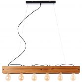 Holz Pendelleuchte Daniel, braun, 90 x 13,5 x 150 cm 