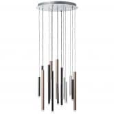 Pendelleuchte Eddy, braun, 180 x 55,3 cm, Metall Pendellampe, dimmbar 