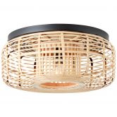 Deckenleuchte Elma, braun, 45 x 19,5 cm, Bambus Innenleuchte 