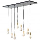 Pendelleuchte Emmanuel, schwarz, 133 x 34,8 cm, Metall Pendel-lampe, dimmbar 
