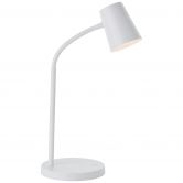 Tischleuchte Jannik, weiß, 26 x 14,2 cm, Nachttischlampe, dimmbar 
