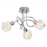 Deckenleuchte Jule, metallic, 20,5 x 43 cm, Glas Deckenlampe, dimmbar 