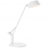 Tischleuchte Julius, weiß, 52 x 17,1 cm, Innenleuchte mit Wireless-Charging-Funktion 