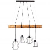 Pendelleuchte Karla, braun, 203 x 90 cm, Holz Pendellampe 