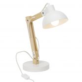 Tischleuchte Lisa, weiß, 41,5 x 16 cm, Holz Tischlampe 