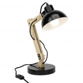 Tischleuchte Lisa, schwarz, 41,5 x 16 cm, Holz Tischlampe 