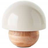 Tischleuchte Lorena, beige, 20,2 x 20 cm, Holz Pilzleuchte 