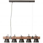 Pendelleuchte Maria, braun, 115 x 95 cm, Holz Pendellampe, dimmbar 