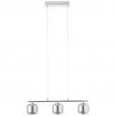 Pendelleuchte Martin, grau, 131 x 56,5 cm, Glas Pendellampe 