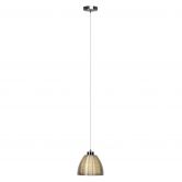 Pendelleuchte Maxime, metallic, 126 x 19,5 cm, Glas Pendellampe, dimmbar 