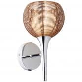 Wandleuchte Maxime, braun, 29,5 x 16 cm, Glas Wandlampe, dimmbar 