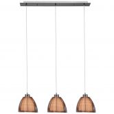 Pendelleuchte Maxime, braun, 121 x 80 cm, Glas Pendellampe, dimmbar 