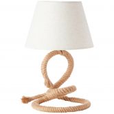 Tischleuchte Milan, braun, 40 x 25 cm, Textil Innenleuchte 