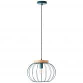 Pendelleuchte Oliver, blau, 130 x 35,5 cm, Holz Pendelleuchte 