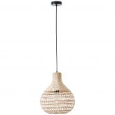 Pendelleuchte Olivia, braun, 120 x 32,5 cm, Rattan Pendelleuchte 