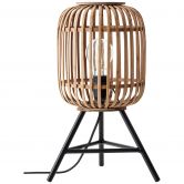 Tischleuchte Willi, braun, 41 x 26 cm, Bambus Nachttischlampe, dimmbar 