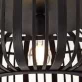 Deckenleuchte Willi, braun, 23,5 x 51 cm, Bambus Lampe 