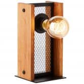 Tischleuchte Daniel, braun, 23,7 x 12 cm, Holz Nachttischlampe 